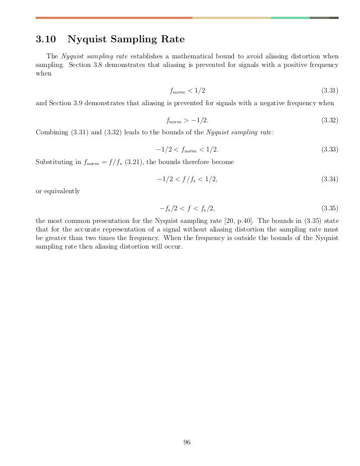 Nyquist sampling theorem