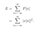 Energy equation for a discrete-time signal.