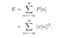 Energy equation for a discrete-time signal.